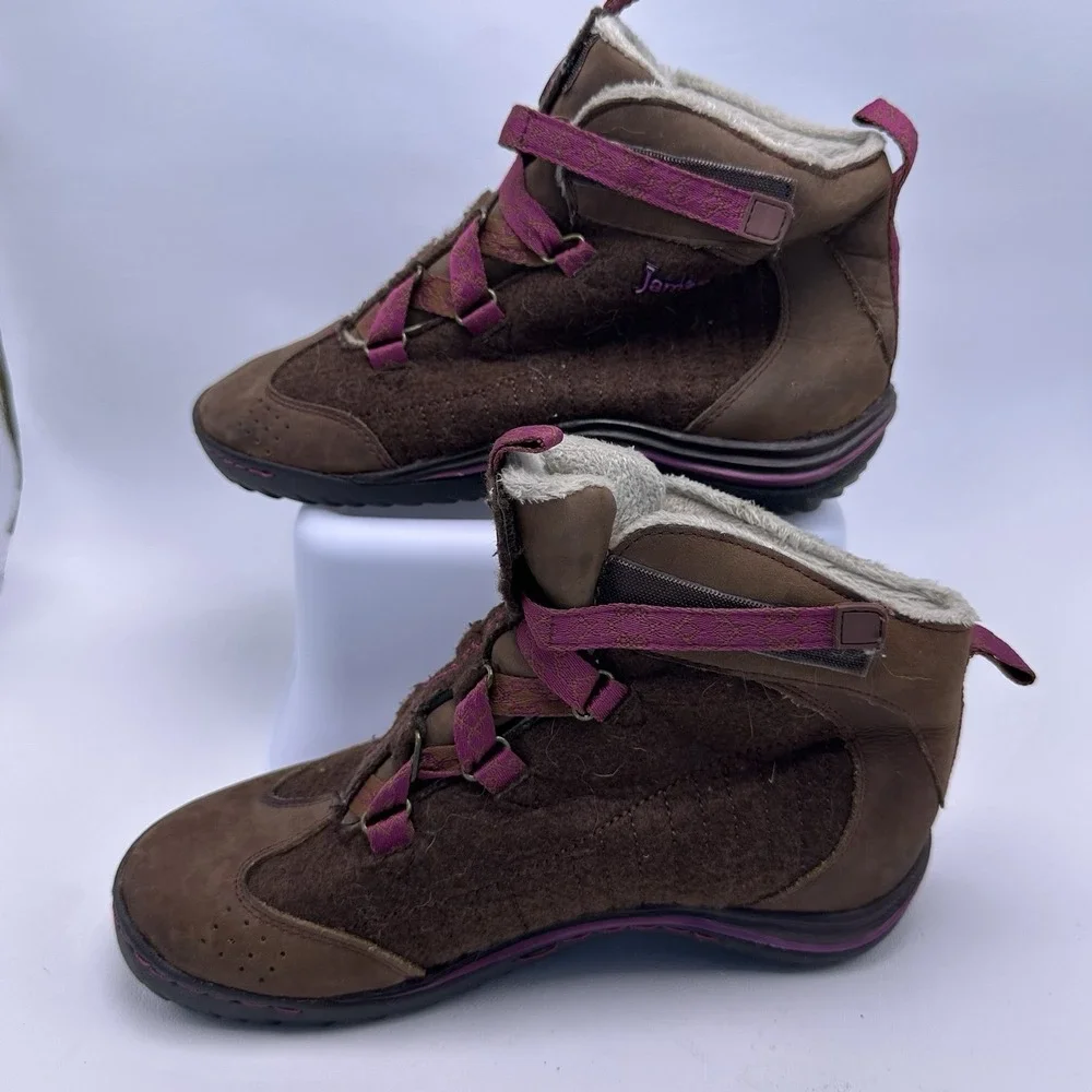 Jambu Boots Women's Size 7 M Hiking Hook And Loop Easy Close‎ Brown Pink